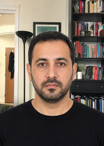 Wrong Canada Passport Photo: a busy room is visible behind the person instead of a plain white background (fictional AI-generated model)